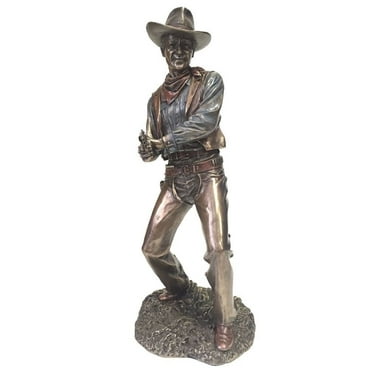Cowboy Firing Pistol Statue Sculpture