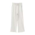thumbnail image 2 of Endives Womens Satin Wide Leg Pants Straight Leg Loose Fit High Waist Casual Comfortable Versatile Baggy Pants, 2 of 7