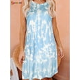thumbnail image 5 of Spencer Women's Sleeveless Tie Dye Sundress Crew Neck Summer Casual T-Shirt Dresses, 5 of 7