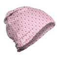 thumbnail image 1 of Floral Unisex Beanie, Pinkish Flowers in Hexagons, Hiking Outdoors, Baby Pink White, by Ambesonne, 1 of 1