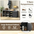 thumbnail image 6 of Costway Shoe Bench with Padded Cushion 9-cube Adjustable Storage Shoe Rack Grey, 6 of 10