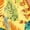 Yellow, variant on Women's Tropical Print Short Sleeve Wide Leg Jumpsuit with Tie Waist Detail Black 1XL