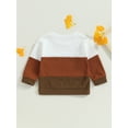 thumbnail image 4 of Bagilaanoe Toddler Baby Boy Casual Sweatshirt Long Sleeve Contrast Color Pullover 6M 12M 18M 24M 3T 4T Kids Fall Loose Tee Tops, 4 of 9
