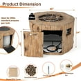 thumbnail image 4 of Costway 40'' Round Propane Gas Fire Pit Table Wood-Like Surface w/ Laval Rock PVC Cover, 4 of 11