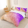 thumbnail image 2 of jejeloiu Purple Orange Sparkling Print Duvet Cover Set Kids,Multicolor Aesthetic Art Bedding Full For Girls,Reversible,3-Piece(No Comforter), 2 of 6