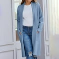 thumbnail image 4 of Niaviben Pea Coats for Women Lapel Coat Long Winter Coats Women's Casual Jackets Women's Winter Coats Jackets for Women's Jackets Blue S, 4 of 7