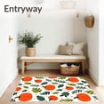 thumbnail image 3 of ODIKA 5'x7' Machine Washable Non-Slip Area Rug, Festive Pumpkin Patch Embroidery Design With Whimsical Autumn Leaves High Traffic Rug, Orange, 738779, 3 of 7