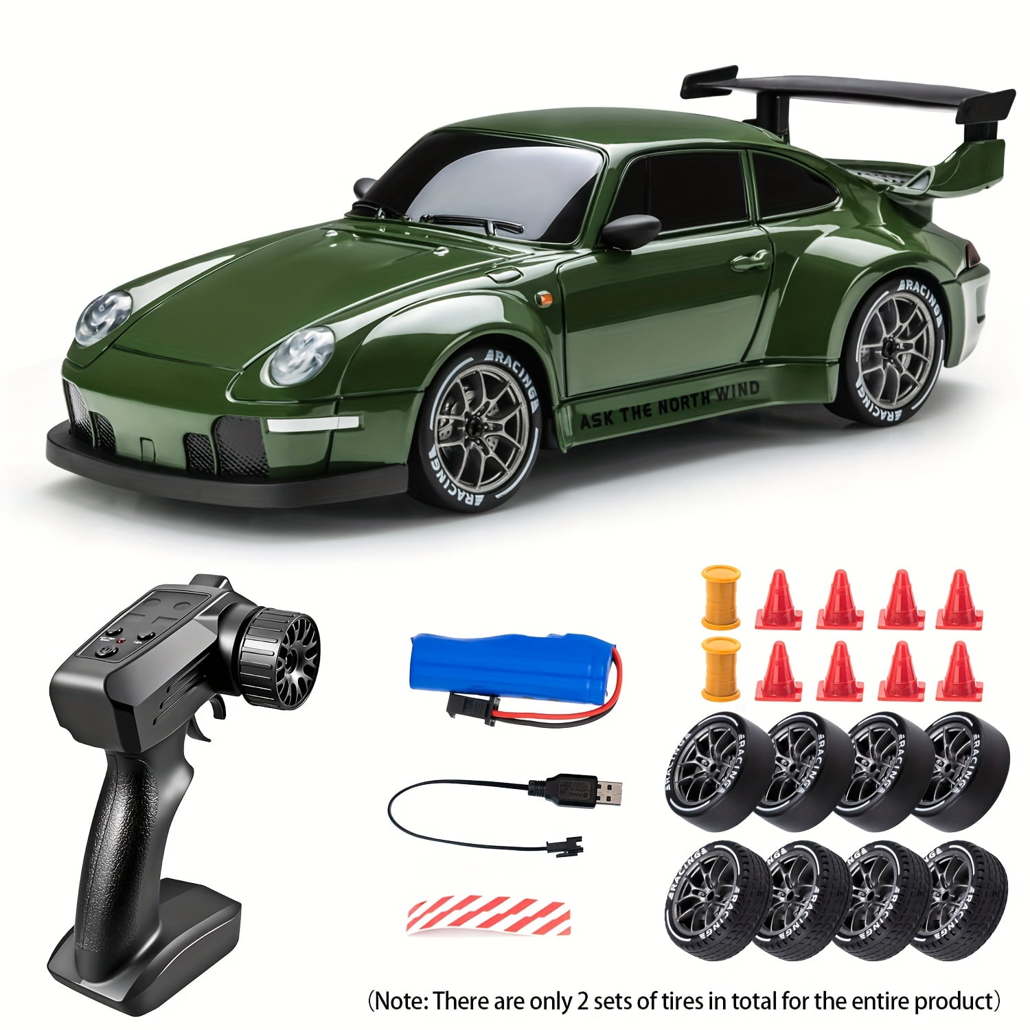 TXT- MATRIX 1:24 Scale RC Drift Car - 2.4GHz 4WD High-Speed Remote Control Car with LED Lights & Racing Kit, Pink