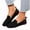 Black, variant on Women's Casual Slip-On Loafers Breathable Knit Flats Square Toe Walking Shoes Summer Beach Sandals