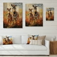 thumbnail image 4 of Designart "Zebra Impressionist Zebras II" Animals Print on Natural Pine Wood, 4 of 5