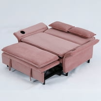 Miniyam 66" Pink Multi-Functional Sofa Bed, Couch for Living Rooms, 2 Seats Sofa with Adjustable Armrests & Backrests