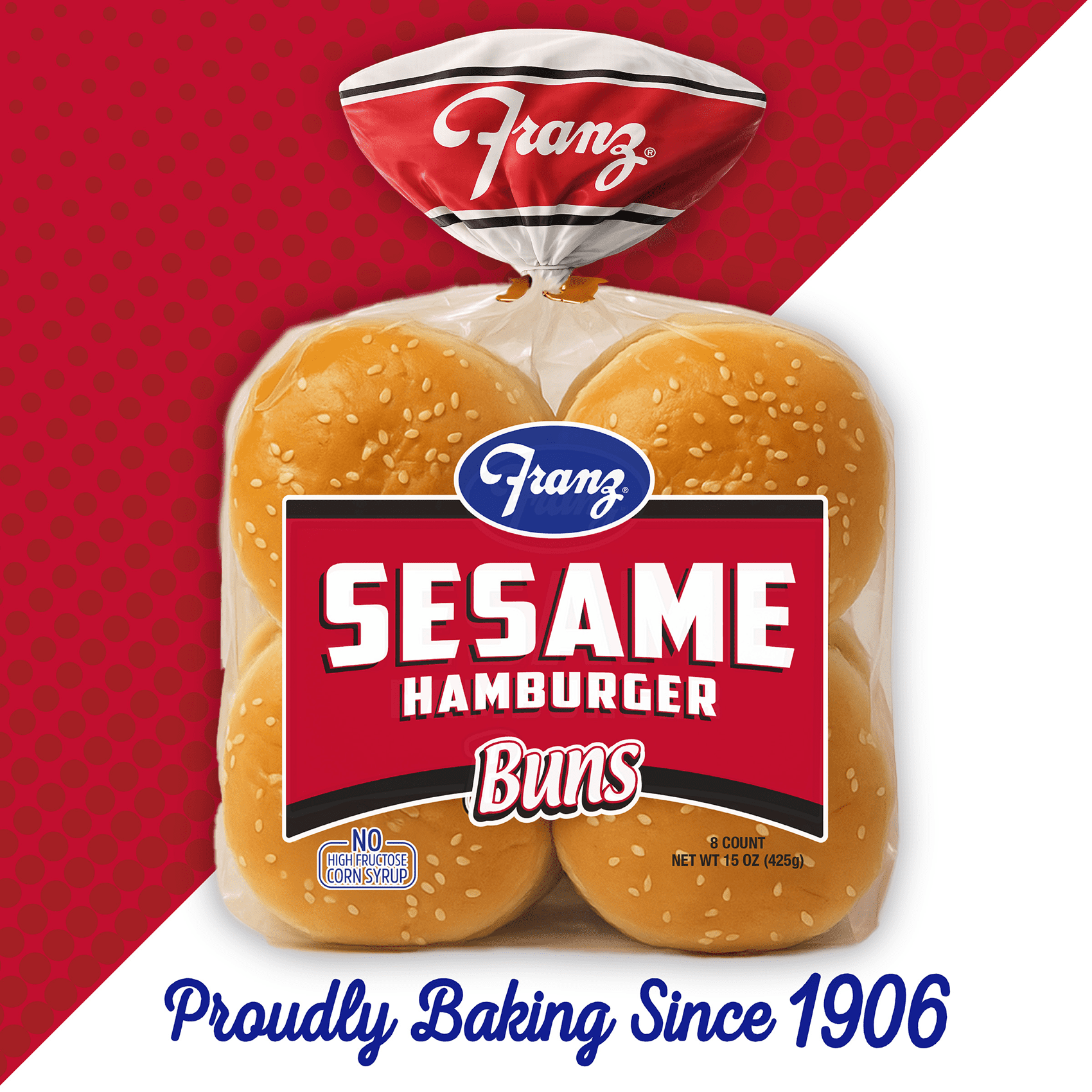 Franz Cluster Sesame Hamburger Buns, 8 Count