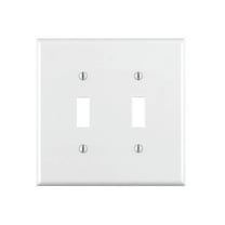 Leviton 80709-W White Nylon Two Gang Toggle Light Switch Wall Plate