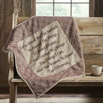 VHC Brands Custom House Burgundy & Tan Jacquard Quilted Lap Throw 34Wx34L, Bedroom and Living Room Decor, Blanket, Cotton, Custom House Collection, Square 34x34, Natural