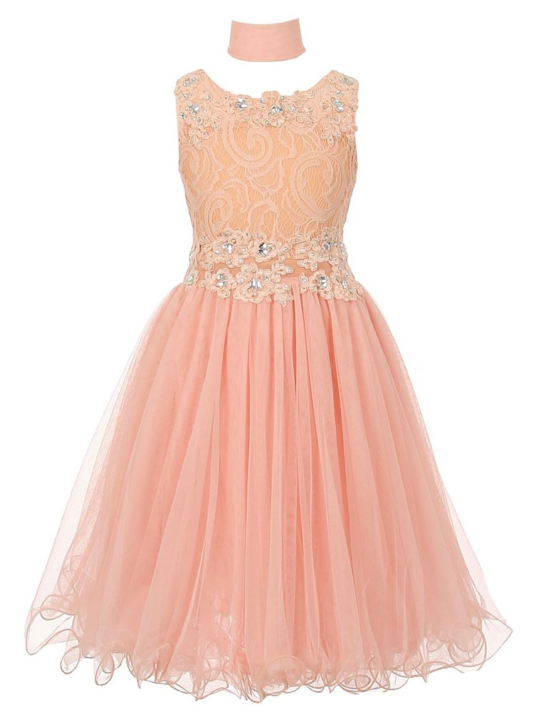 peach dress for flower girl