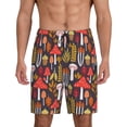 thumbnail image 1 of Balery Mushrooms And Leaves Pantalones cortos de pijama de punto de algodón para hombre con cinturilla y bolsillos-3X-Large, 1 of 6