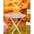 thumbnail image 5 of Round Fitted Tablecloths with Elastic Edge Thanksgiving Cute Fox Hedgehog Owl on Retro Oil-Proof Waterproof Wipeable Table Cover for Kitchen Dining Party Decor Autumn Leaf Table Clothes,45" - 54", 5 of 6