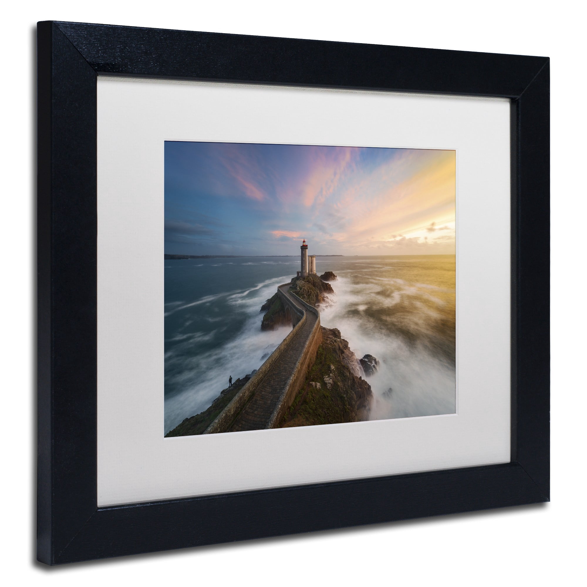 Trademark Fine Art "Last Rays in Brittany" Canvas Art by Mathieu Rivrin, White Matte, Black Frame