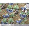 thumbnail image 2 of Soimoi Velvet Fabric Rabbit,Lilac & Pansy Floral Print Sewing Fabric Yard 58 Inch Wide, 2 of 3