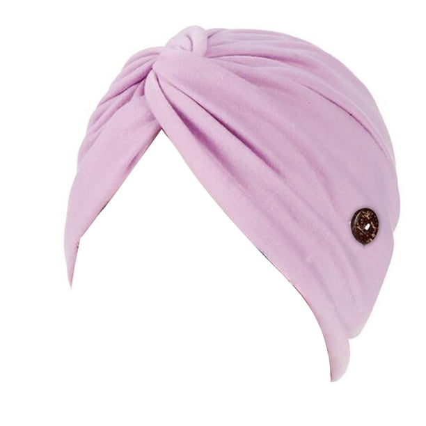 Minnieouse Paquete de 4 diademas de moda cómodas con botones, diademas elásticas de estilo musulmán de una sola capa para mujer Accesorio para el cabello Púrpura Minnieouse AP008790-13B