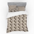 thumbnail image 1 of Botanical Duvet Cover Set, Floral and Leaves Ornaments Peony Vintage Tones Repetitive Illustration, Bedding Set with Shams and Fitted Sheet, 3 Sizes, by Ambesonne, 1 of 3