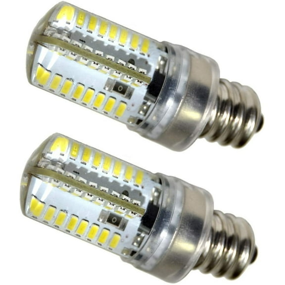 HQRP 2-Pack 7/16in 110V LED Light Bulb Warm White for Elna 100 / 200 / 220 / 250 ; Elnalock 604E / 614DE / 624DS Sewing Machine