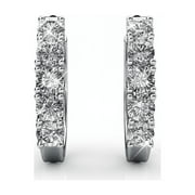 Cate & Chloe Bethany 18k White Gold Plated 15mm Hoop Earrings with Swarovski Crystals for Women