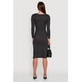 thumbnail image 4 of Womens Marled Boat Neck Ruched Side Slit Midi Dress, 4 of 4