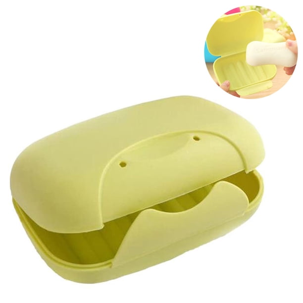 Soporte de caja de jabón portátil, contenedor de caja de jabón de color caramelo para el hogar, baño, viajes, senderismo al aire libre, camping, gimnasio, vacaciones Xemadio 2034998-1