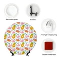 thumbnail image 4 of Balery Flamingo And Pineapple Print Bone China Decorative Plate Ceramic Dinner Plates Art Crafts with Display Stand-10in, 4 of 6