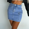 thumbnail image 3 of STETMN High Stretchy Mini Skort Skirt for Women,Low Waist Denim Skort Shorts with Pockets, 3 of 5