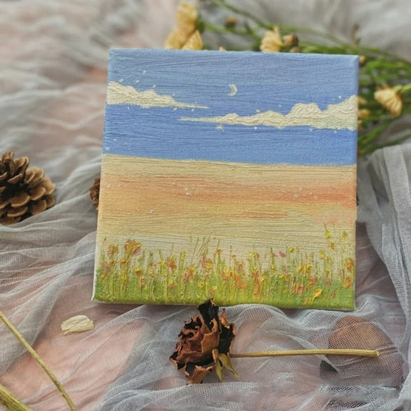 SWETRACE 2Sets Tiny Canvases for Painting Tabletop Easels for Art Students Non Woven Fabric