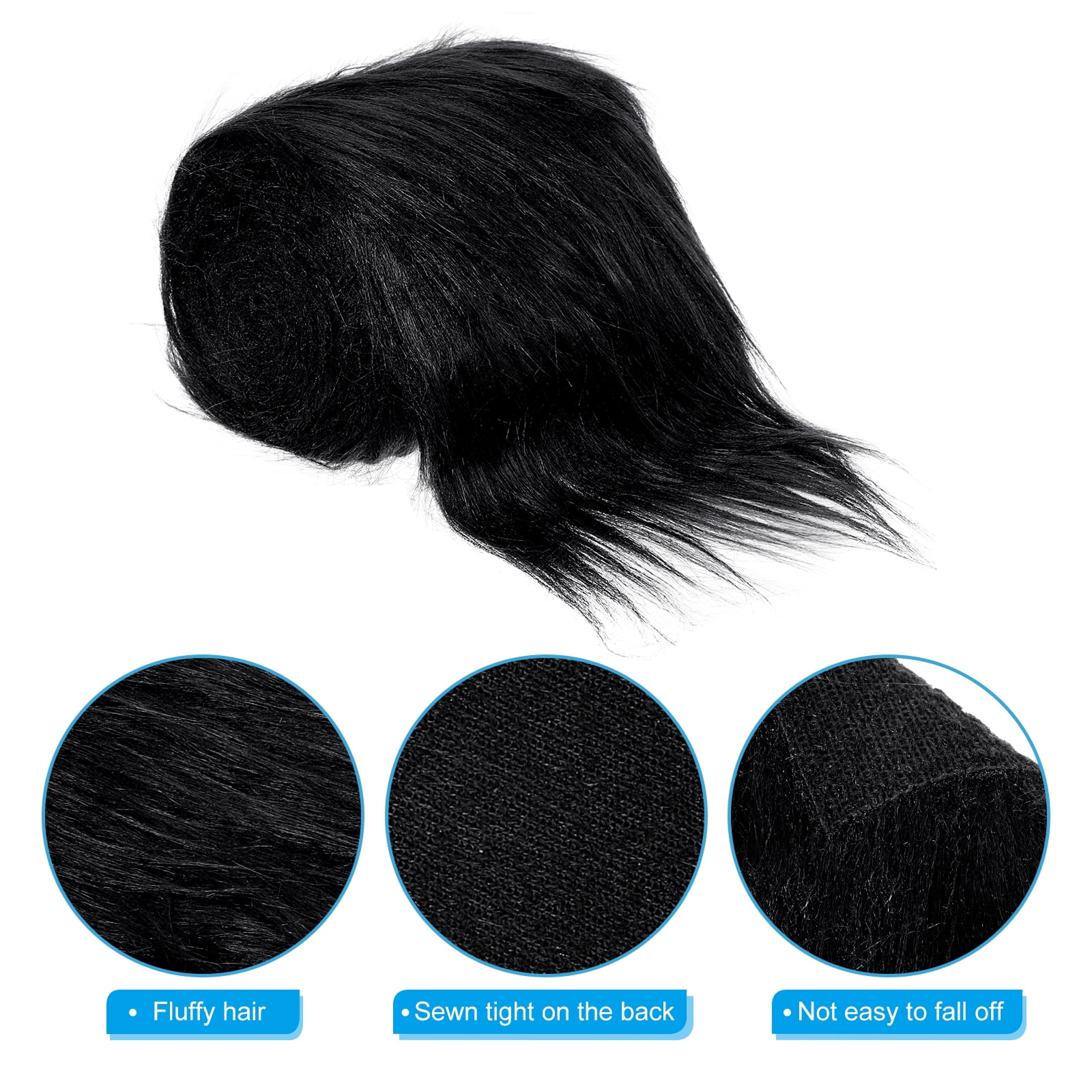 Uxcell Plush Faux Fur Fabric Precut Strips, 59" x 4" Fluffy Faux Fur Ribbon, Black 2Pack