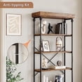thumbnail image 5 of M optimized Industrial Bookshelf Wood Bookcase 6 Tier Storage Open Rack Shelf Rustic Tall Standing Bookshelves Display Rack, 5 of 8