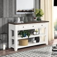 thumbnail image 4 of Cterwk 3 Drawers Wood Console Table with 2 Shelves, 48" Rectangle Sofa Table for Living Room, Dining Room, White, 4 of 9