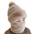 thumbnail image 4 of Grofry Women Plush Ball Decor Scarf Hat Thickened Neck Warm Windproof Hat Thick Fluffy Beanie Winter Headgear, 4 of 7