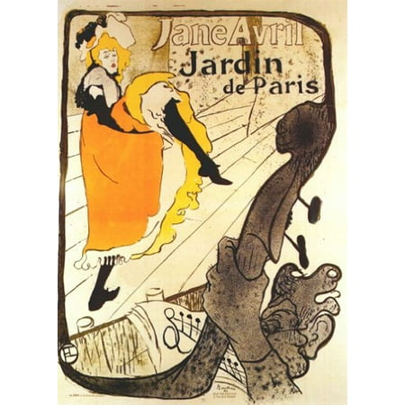 - (22X28) Henri De Toulouse-Lautrec (Jardin De Paris, Jane Avril) Art Poster Print New