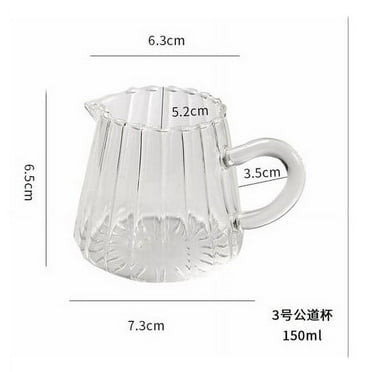 ITSELFER Glass Creamer Pitcher Small Milk Pitcher Glass Milk Cup Milk Frothing Pitcher Coffee Mug Coffee Creamer Dispenser Syrup Pitcher 150ml