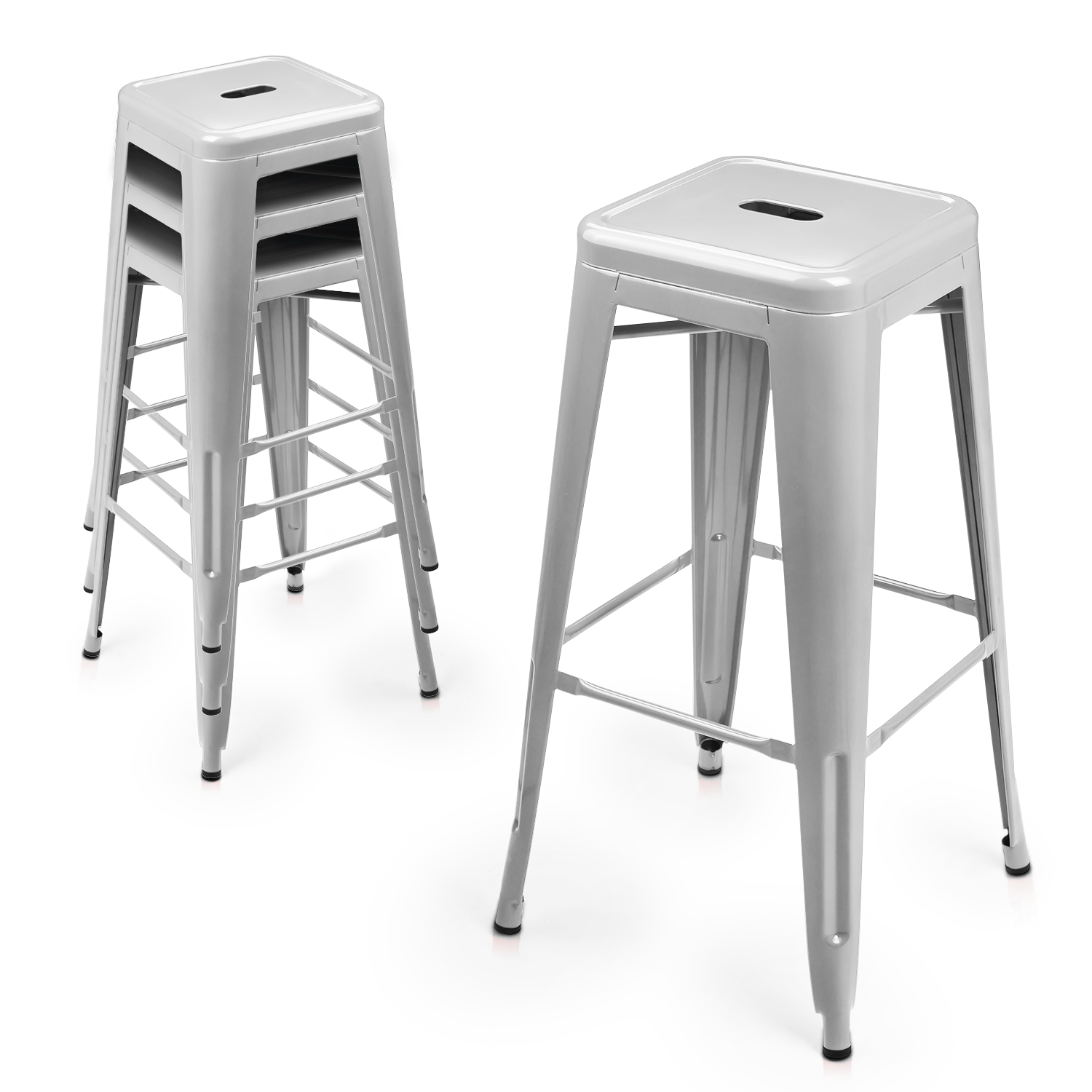 Austin Black Stackable Steel Barstool 30 Inch (Set of 4)