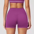 thumbnail image 5 of High Waist Yoga Shorts for Running Gym Fitness Seamless Tight Workout Bottoms with Scrunch Booty Lift and Control, S, Purple, 5 of 5