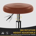thumbnail image 5 of Tabouret en Cuir PU avec Roues Tabouret Rond Moderne à Roulettes avec Repose-Pieds Pivotant à 360° Hauteur Réglable Tabouret Chaise pour Maison Travail Dessin Spa Salon Massage Tabourets de Beauté Petit (Brun), 5 of 5