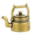 thumbnail image 1 of ColoMX Ornamentos de tetera de latón figura hervidor de té en miniatura para decoración de la oficina en casa adorno de escritorio, 1 of 8