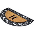 thumbnail image 2 of Legendary Doormats 22" x 36" Monogrammed Half Moon Coir Doormat with Non Slip Rubber Border Design Custom Entrance Mat - Monogram H, 2 of 6