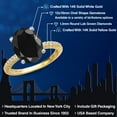 thumbnail image 2 of Gem Stone King 14K Two Tone Gold Black Sapphire and Lab Grown Diamond Engagement Ring for Women | 6.16 Cttw | Oval 12X10MM | Gemstone September Birthstone | Size 6, 2 of 6