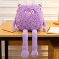 thumbnail image 4 of HEWANG Mon-ster Plush with Horn 20in Cute Face Mon-ster Stuffed Animal with Arm and Leg Stuffed Zippered Long Plush Toys for Kids, Adults (Purple), 4 of 8