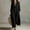 Black, variant on Morttic Women's Lapel Half Placket Roll Up Sleeve Loose Shirt Maxi Dress – Solid Color Casual Summer Dress with Side Split White,S