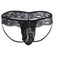 thumbnail image 2 of EOYWHK Lace Underwear for Men G-String Thongs Seamless Breathable Brief Floral Embroidered Clear Nightwear Underwear ,S-3XL, 2 of 4