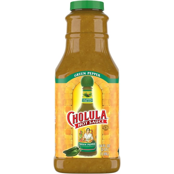 Cholula Kosher Green Pepper Hot Sauce, 64.0 fl oz Bottle