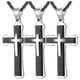 thumbnail image 1 of Cadenas Bonitas SacredGleam01 3Pzas Negro Collar Triple Cruz Dije 3x5.3cm Metal. High Monaco MXRMG-003, 1 of 5
