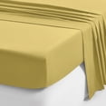 thumbnail image 4 of 100% Pure Cotton Flat Sheet Only - 600 Thread Count, Soft and Crisp, Breathable, Hotel Luxury Top Sheet Only, Cooling Sheets, Ultra Premium Sateen Weave Twin Sheet , 1 Piece Flat Sheet (Gold), 4 of 8